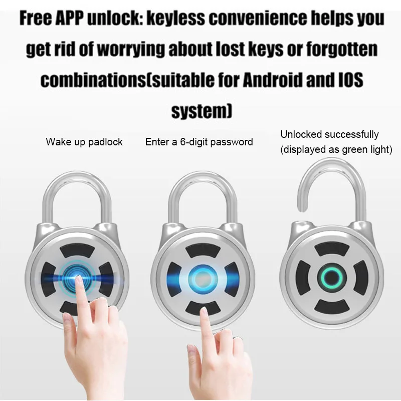 Electronic Padlock Wireless Lock Keyless APP Control Password Lock Travel Suitcase Home LHB99