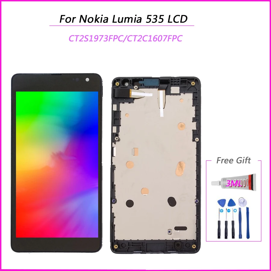 ЖК-дисплей с дигитайзером сенсорного экрана в сборе для Nokia Lumia 535 N535 версия 2S 2C