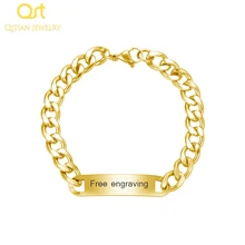 Персонализированные пользовательские мужские имя браслет золото нержавеющая сталь кубинская цепь для мужчин хип хоп браслет уличные ювелирные изделия подарок