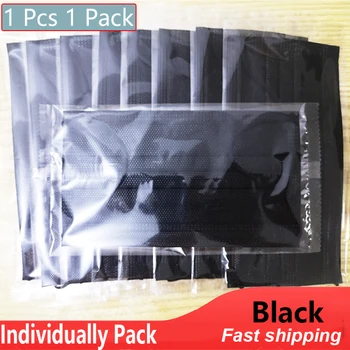 

Fashion Individual package Disposable Black Mask 3 layer ply Protective Face Mask Anti Dust Mask flu Black masks Mouth Masque