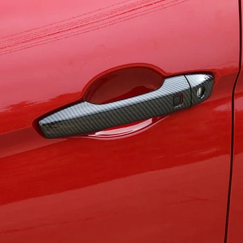 

For Mitsubishi Eclipse Cross 2017-2019 2020 Carbon Fiber Chrome Side Door Handle Cover Catch Trim Overlay Molding Garnish