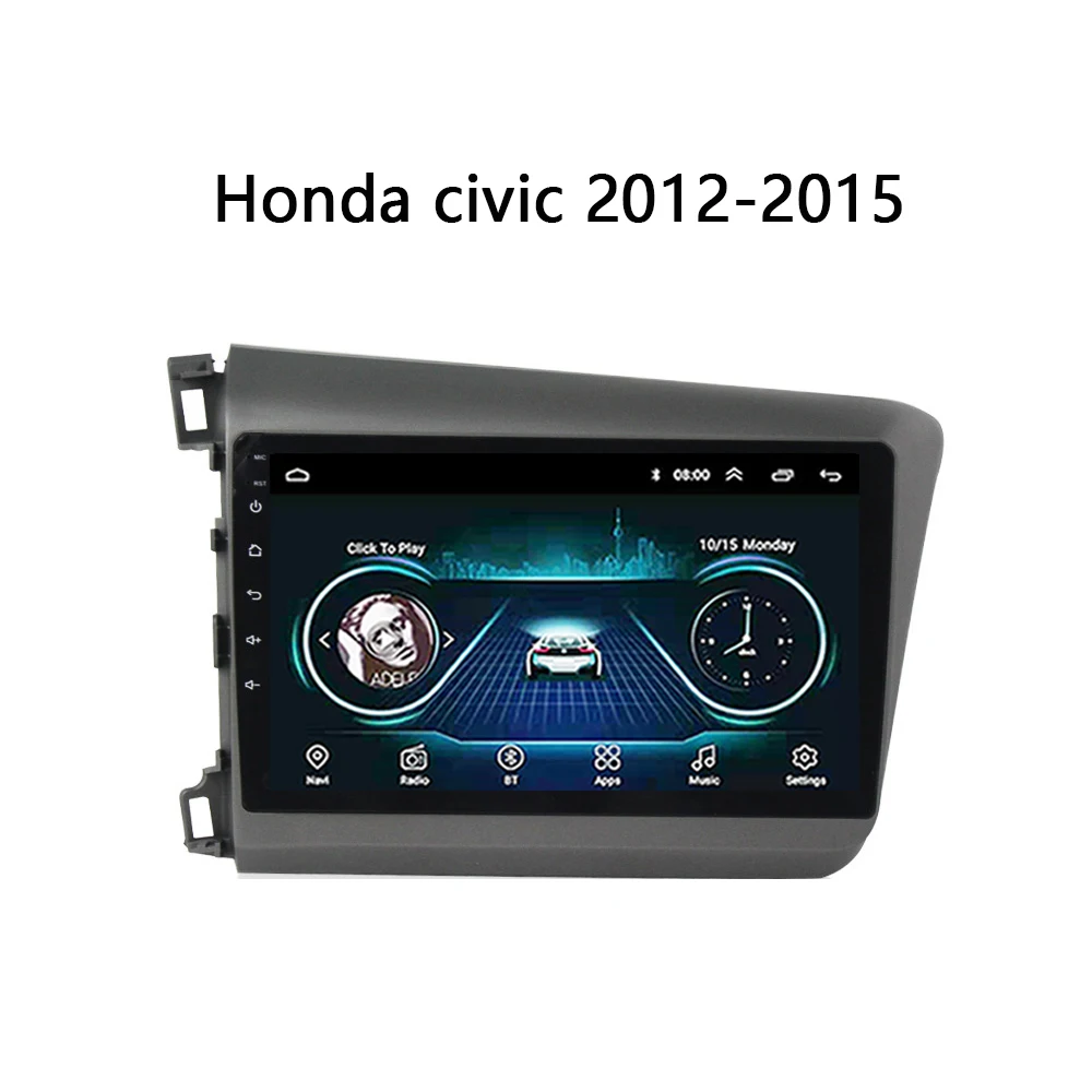 Автомагнитола для Honda Civic 2012 2013- мультимедийная система plug and play Поддержка bluetooth Carplay FM tv SWC RDS Android 8,1 10"