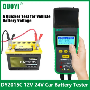 

DUOYI DY2015C 12V 24V Car Battery Tester Digital Lead-acid Analyzer Automotive Tool CCA 100-1700 SOH Integrated Printer Portable