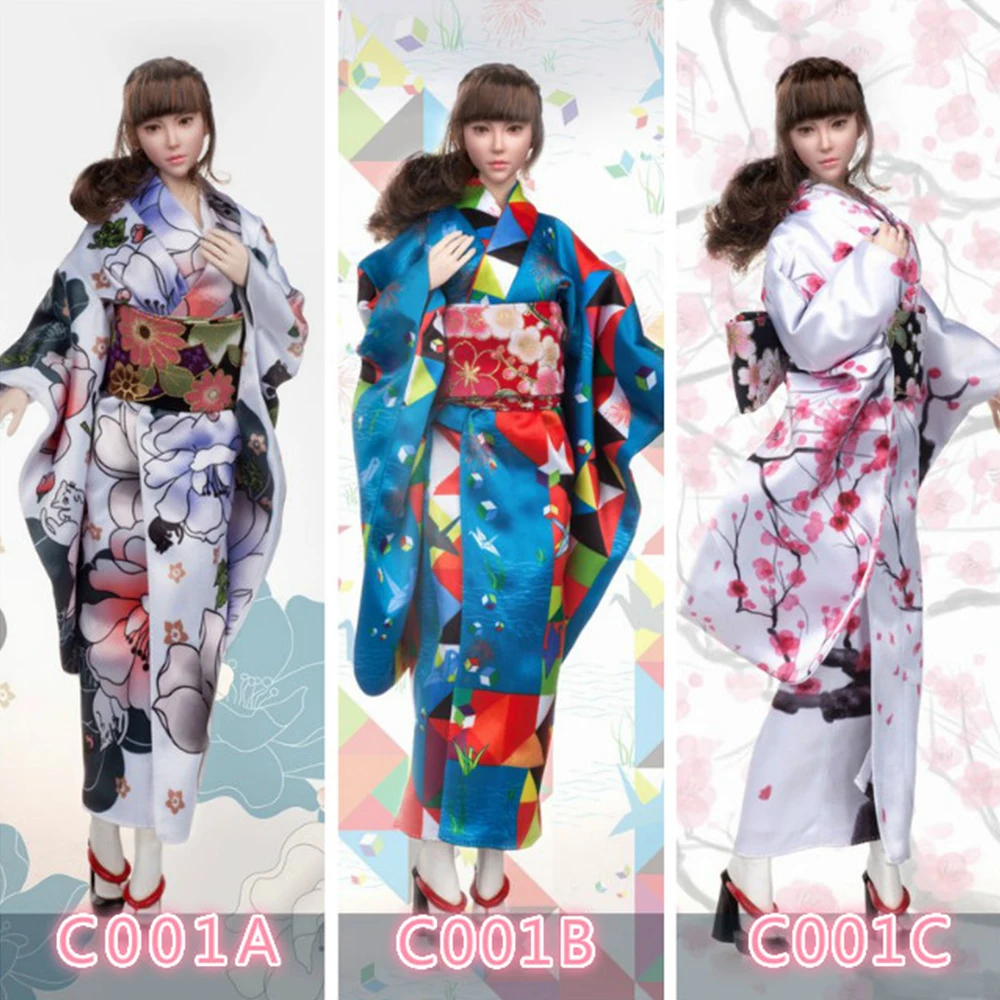 

Action figure Accessories toys 1/6 scale female soldier kimono i8-C001 Japanese-style vibrating sleeve set with head carving