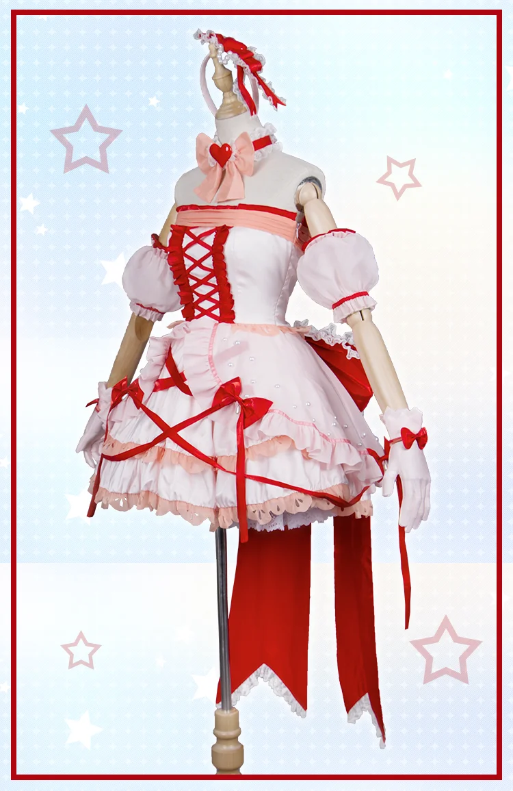 THE iDOLM@ STER: платье золушки для девочек Mayu Sakuma, сценическое платье, маскарадный костюм, униформа на хэллоуин, платье+ шея+ бант+ перчатки+ повязка на голову, S-XL