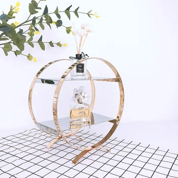 

Round metal golden cake stand wedding dessert table