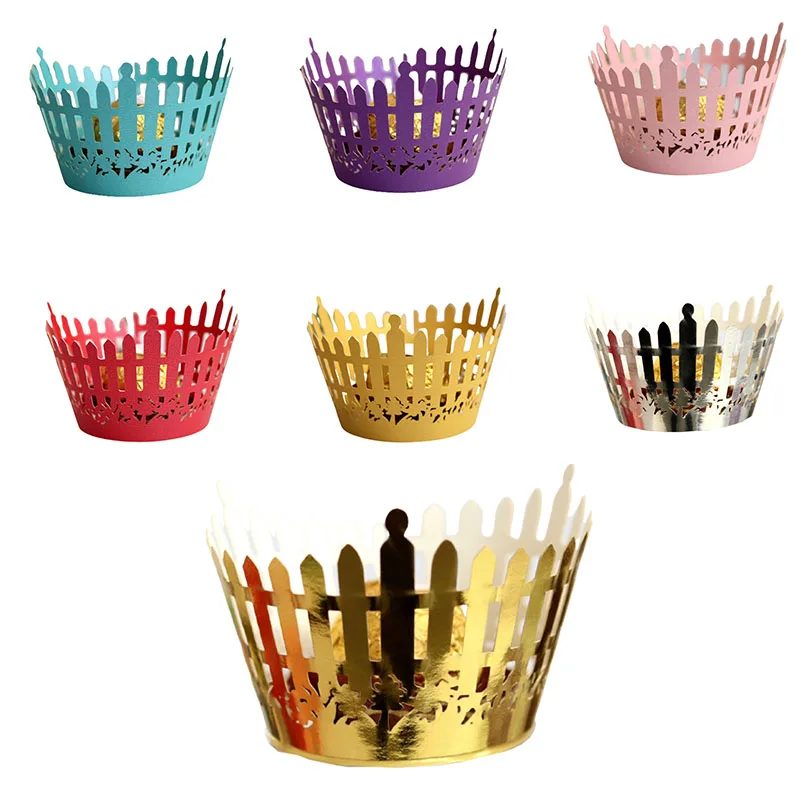 

50pcs Lace Laser Cut Cupcake Wrappers Liner Gift Wedding Party Decoration DIY Cupcake Wrapper Baby Shower Handmade Cake Decor
