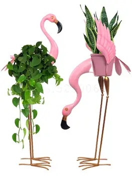 

New Nordic Flamingos, Wrought Iron, A Hollow Interior Living Room Balcony High Shelf Money Plant Flower Pot