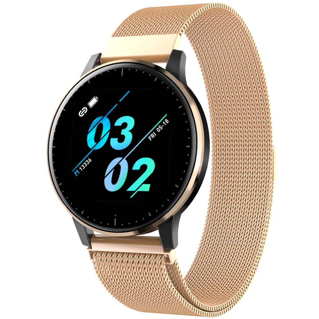 Gold Milanese Q20 Смарт часы для женщин спортивные фитнес трекер сердечного ритма кровяное давление сна монитор мужчин браслет Smartwatch для IOS Android - Цвет: Gold Milanese