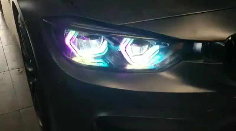 RGBW многоцветный Знаковый M4 Стиль Кристалл глаза ангела комплект дневной свет DRL для BMW 3 серии F30 2013