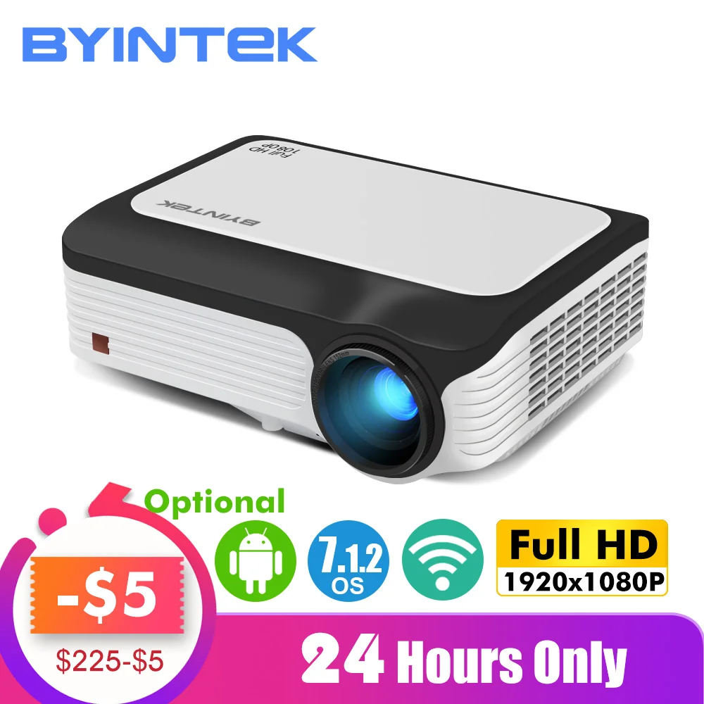  BYINTEK M1080 Smart (2GB+16GB) Android WIFI FULL HD 1080P Portable LED Mini Projector 1920x1080 LCD - 32935026665