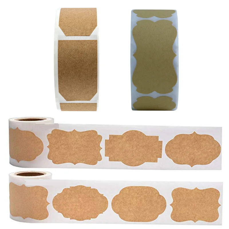 

250Pcs Kraft Stickers Paper Labels Blank Christmas Gift for Jar Candle Glass Bottle Office Classification stationery sticker