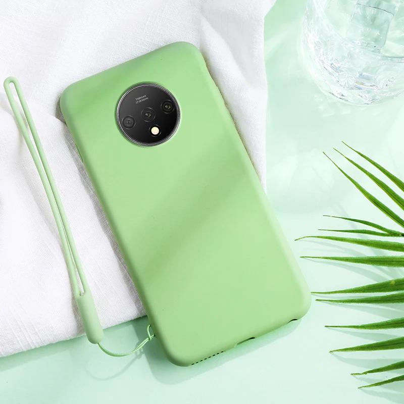 Чехол для oneplus 7 T, Мягкий ТПУ силиконовый чехол для oneplus 7T 7 Pro Coque One Plus 6T 6 5T 5, яркая однотонная цветная крышка с ремешком