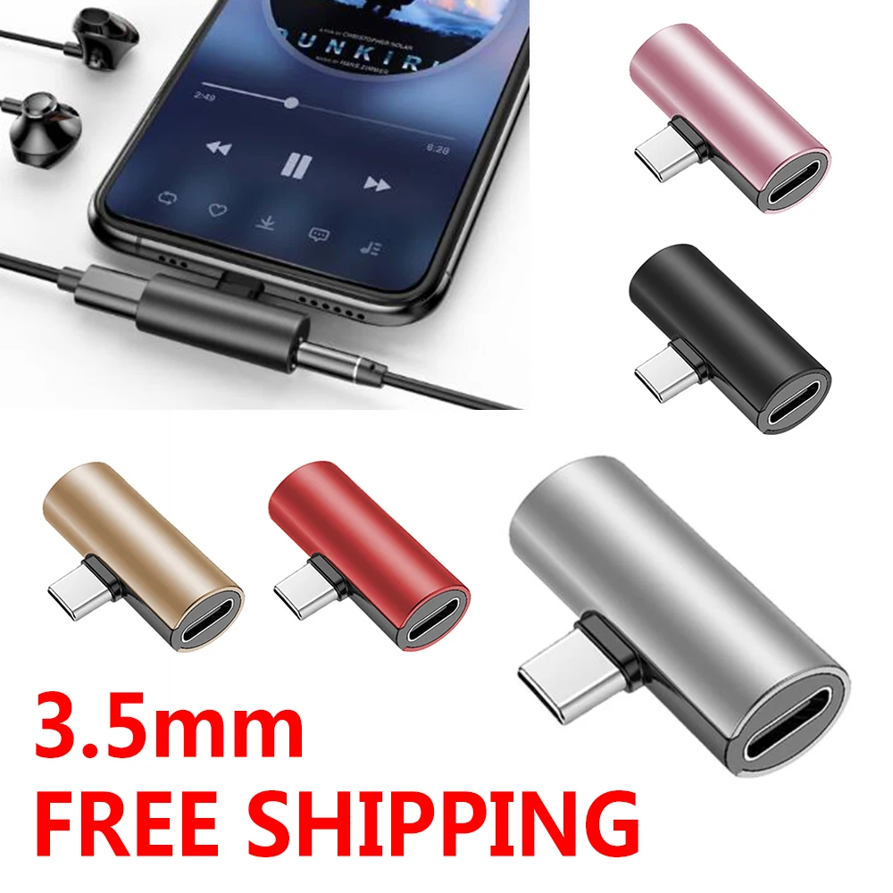 Mobile Phone Accessories Type C Charging Adapter Portable Android Adapter Hot Selling 3 5mm Headphone 2 in 1Adapter 2020 News