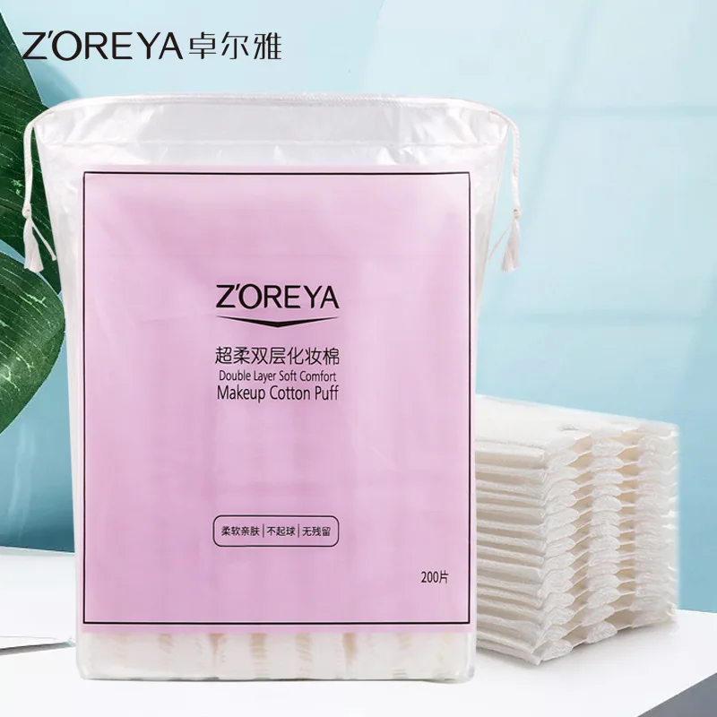 ZOREYA 2 новые хлопковые ватные диски увлажняющие очищающие хлопковые двухсторонние косметические средства двойного назначения три слоя 200 таблеток