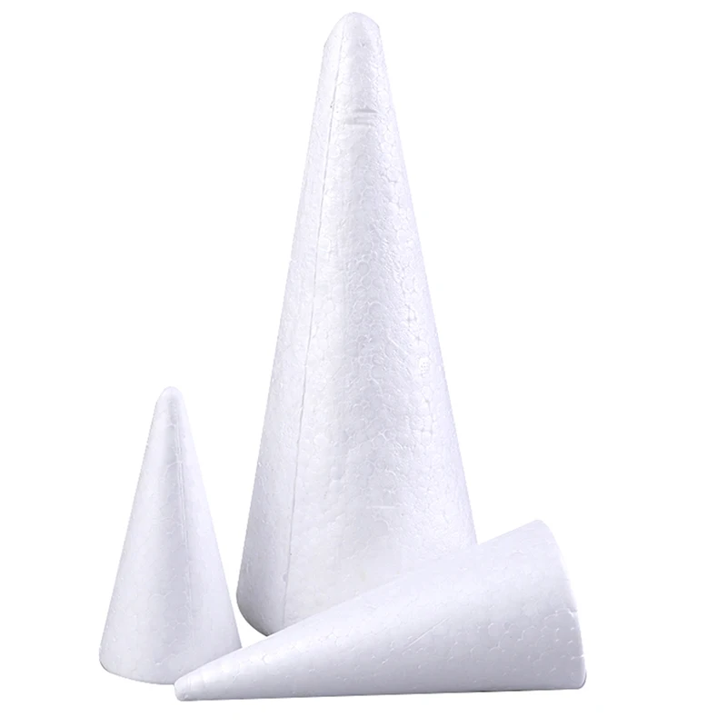 

1PCS 11/15/25CM Modeling Polystyrene Foam Polystyrene Foam White Cones Christmas Tree Model Children's Toys DIY Crafts Mold Clay