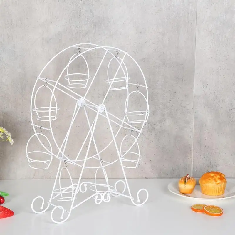 

8 Cup Cake Stand Stainless Steel Ferris Wheel Display Rack Cupcake Holder Wedding Party Decoration Supplies Cupcake Stand