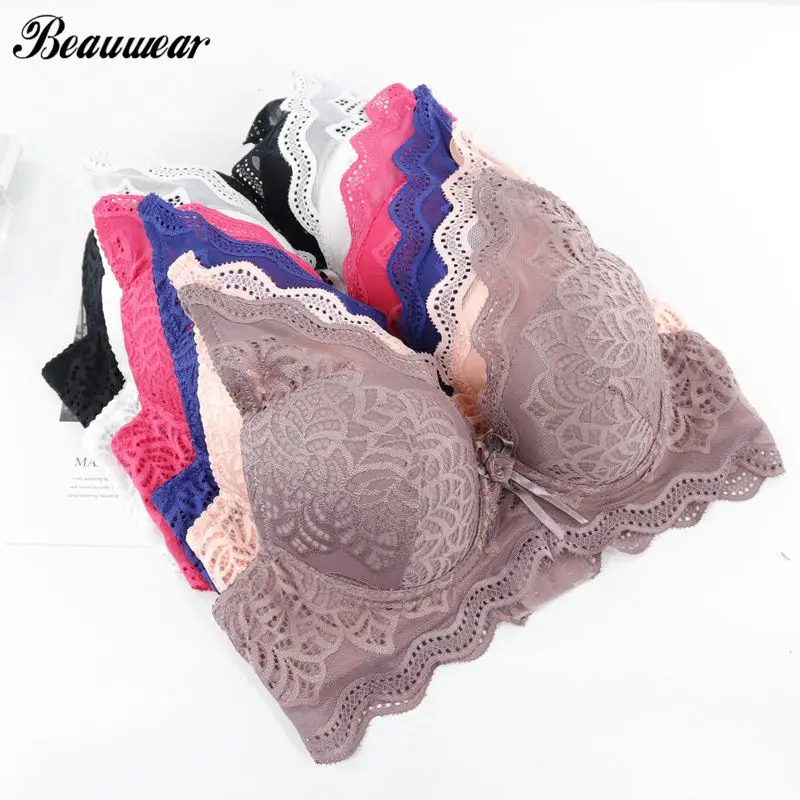 Beauwear сексуальные цветочные кружевные бюстгальтеры с глубоким v образным вырезом
