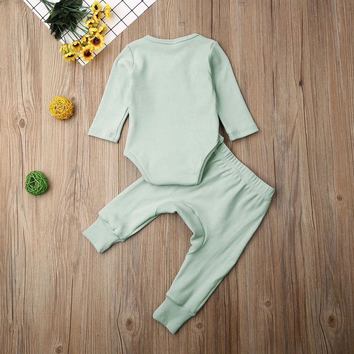 Emmababy комплекты одежды из 2 предметов для маленьких мальчиков и девочек однотонный комбинезон, комбинезон, футболка Топы, штаны, спортивный костюм