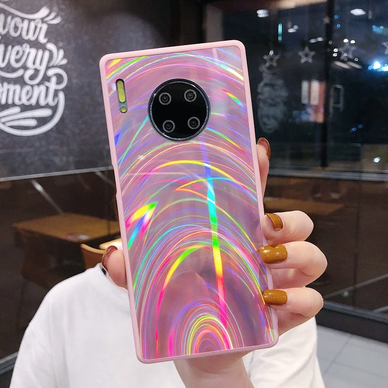 Радужный зеркальный чехол для Huawei Y5 Y6 Y7 Y9 Prime 2018 P Smart Z Plus 2019 Mate 20 30 Lite Pro Honor 8X 7C 8S 8A 10 |