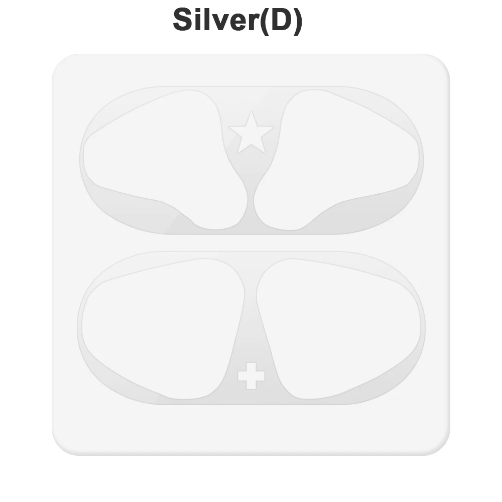 silver D Новинка 1 комплект ультра тонкий защитный чехол металлическая пленка наклейка железная стружка защита от пыли для AirPods защитный чехол Аксессуары - Цвет: silver D