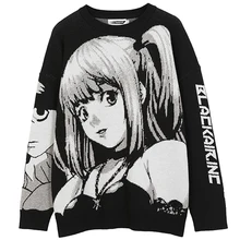 Anime Death Note Misa Amane Imitation Leather Sexy Tube Tops Sweater Uniform Outfit Anime Cosplay Costumes Loose sweater suits