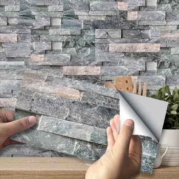 

9 pcs Self Adhesive Tile Backsplash Wall Sticker Vinyl Bathroom Kitchen Self-adhesive Wall Home Decor DIY Mosaic 20 x10cm