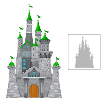 

2020 New Hot Castle House Window Roof Banner Mould Metal Cutting Dies For and Crafts Scrapbooking Foil Card Making no stamps