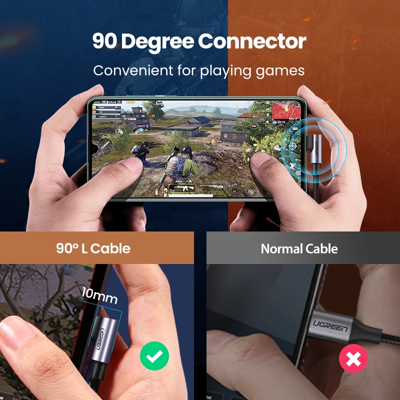 Ugreen usb type-C-USB C кабель для samsung S9 S8 Plus PD 60 Вт Быстрая зарядка 4,0 USB-C кабель для Macbook Pro USB шнур