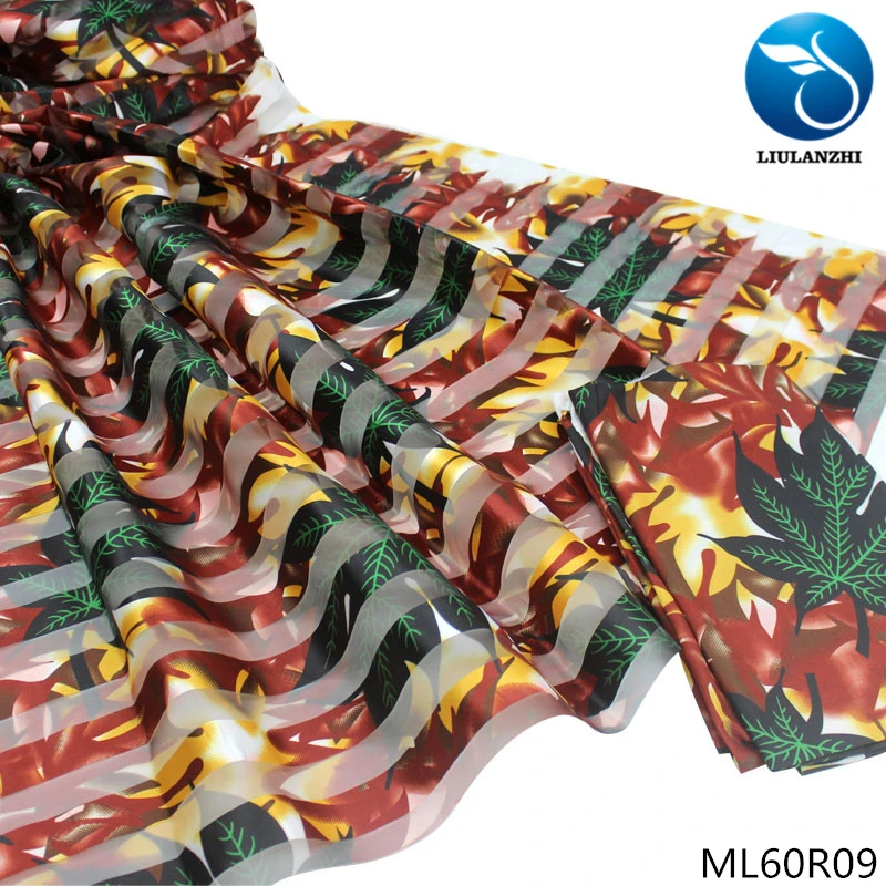 LIULANZHI принты жаккардовая ткань набор 4 ярдов лента ткань+ печать 2 ярдов шарф последние африканские ленты кружева ткани ML60R01-11