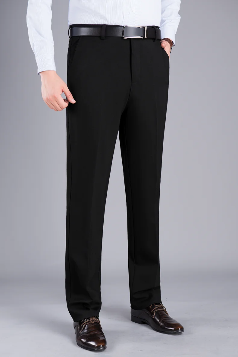 Mu Yuan Yang Men's Autumn Fashion Business Casual Long Pants Suit Pants Male Elastic Straight Formal Trousers Plus Big Size