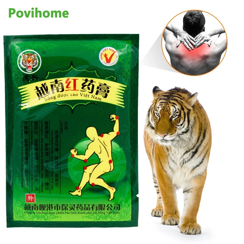 8/40Pcs Vietnam Red Tiger Balm Chinese Herbal Patch Back Body Pain