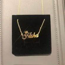

1Pcs Custom Name Queen Necklace For Women Personalized Birthday Gifts Crown Name Pendant Jewelry Factory Support Dropshipping