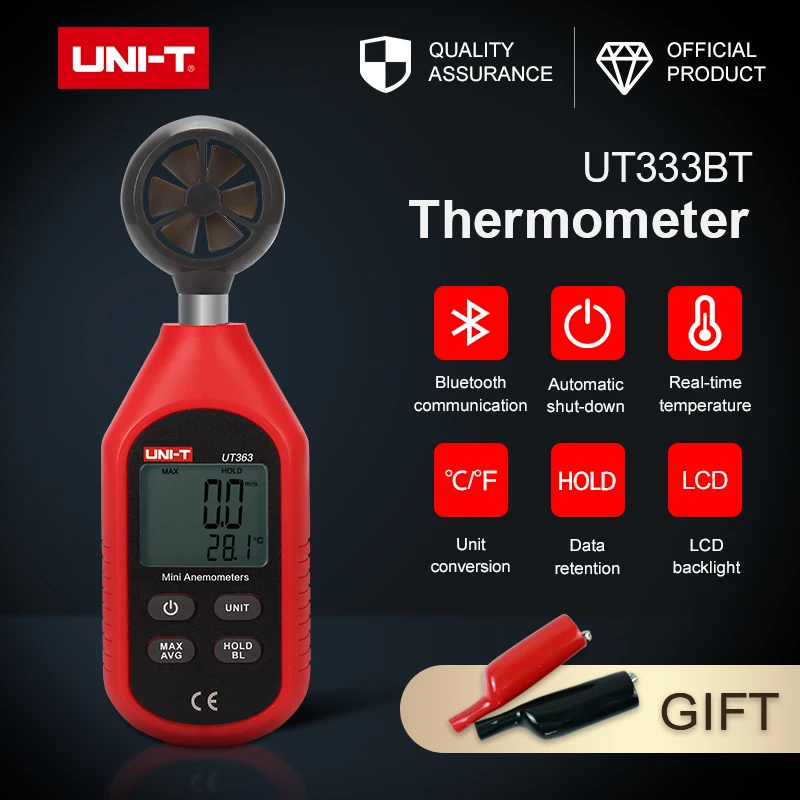

UNI-T UT333BT Digital Thermometer Hygrometer (Bluetooth version) LCD Double Display Temperature Humidity °C/°F Unit Switching