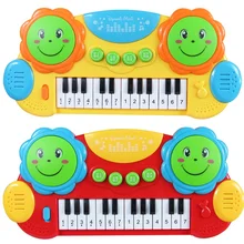 Детская музыкальная электронная клавиатура с ручным барабаном для малышей, обучающие игрушки для девочек и мальчиков 0-1-3 лет