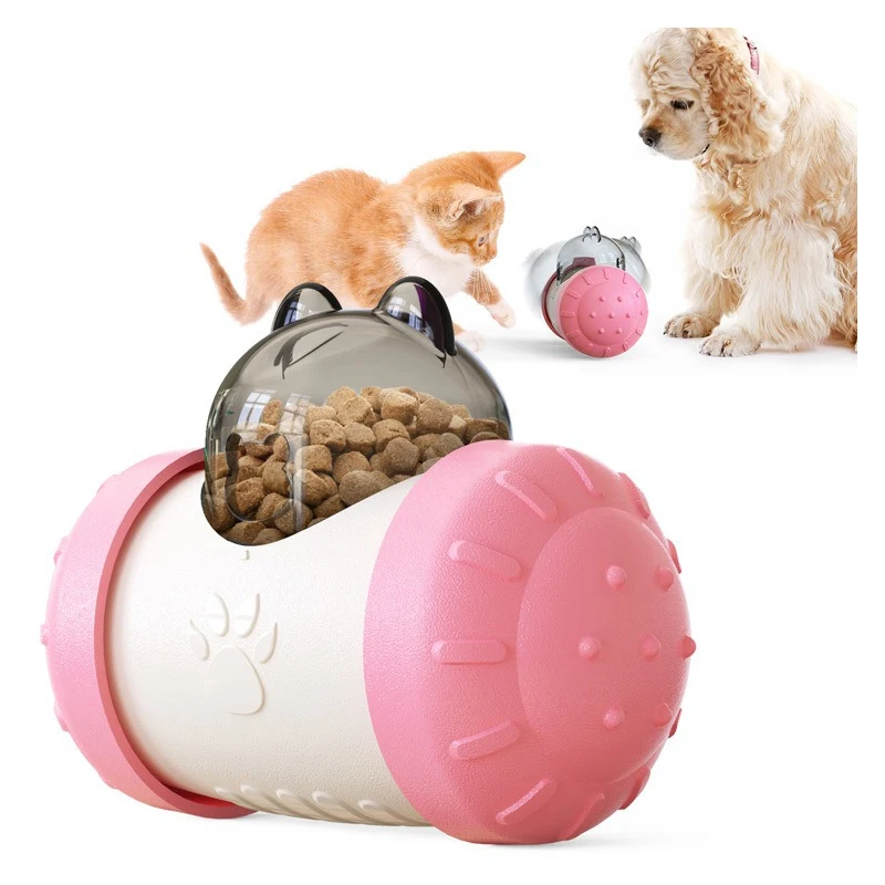 Dog Cat Slow Feeder Bowl Toy Pet Food Container Dispenser Interactive Collapsible Toys Adjustable Treat Canister No Electronic