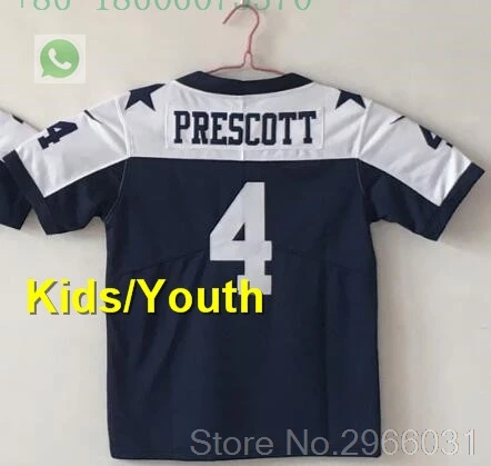for kids youth A+++ качественная Детская Молодежная Футболка 4 dak prescott 21 ezekiel elliott 82 jason witten 88 dez bryant jersey Dallas - Цвет: for kids youth