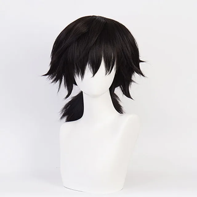 Anime Demon Slayer Kimetsu No Yaiba Tomioka Giyuu Cosplay Costume Suit Uniforms Costumes Wig Child Adult Party Wig