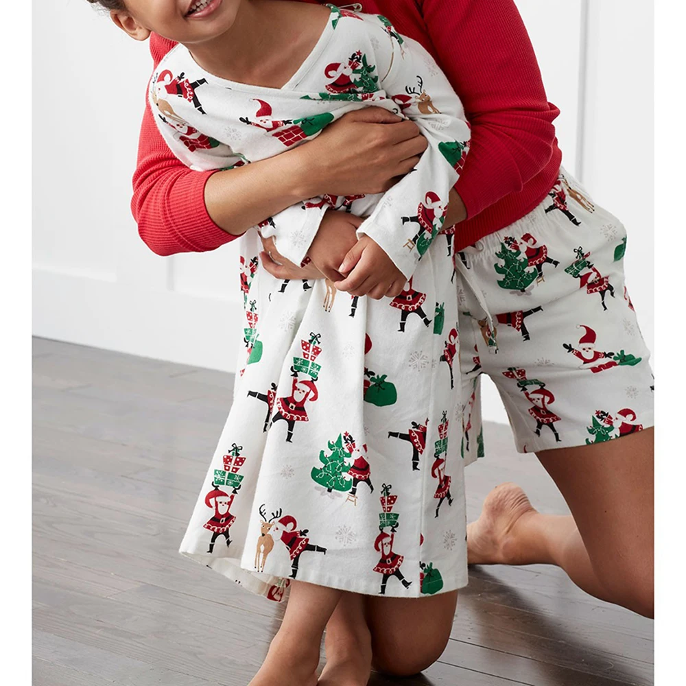 Забавные рождественские пижамные комплекты с принтом лося; топы с длинными рукавами и круглым вырезом; штаны; рождественские Семейные комплекты одежды; одинаковые комплекты