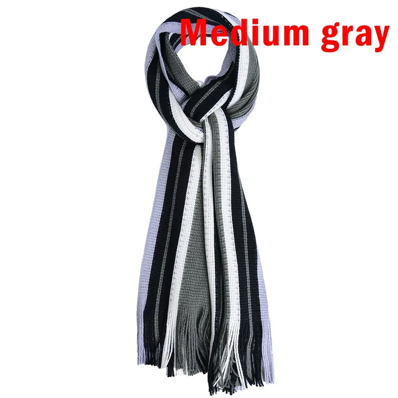 HEFLASHOR Зимний дизайнерский шарф, мужской полосатый хлопковый шарф, Мужская брендовая шаль, вязанный кашемировый полосатый шарф с кисточками - Цвет: 9(180x26cm)