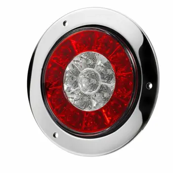 

2X 4 Round Red Amber 16-LED Truck Trailer Brake Stop Turn Signal Tail Lights