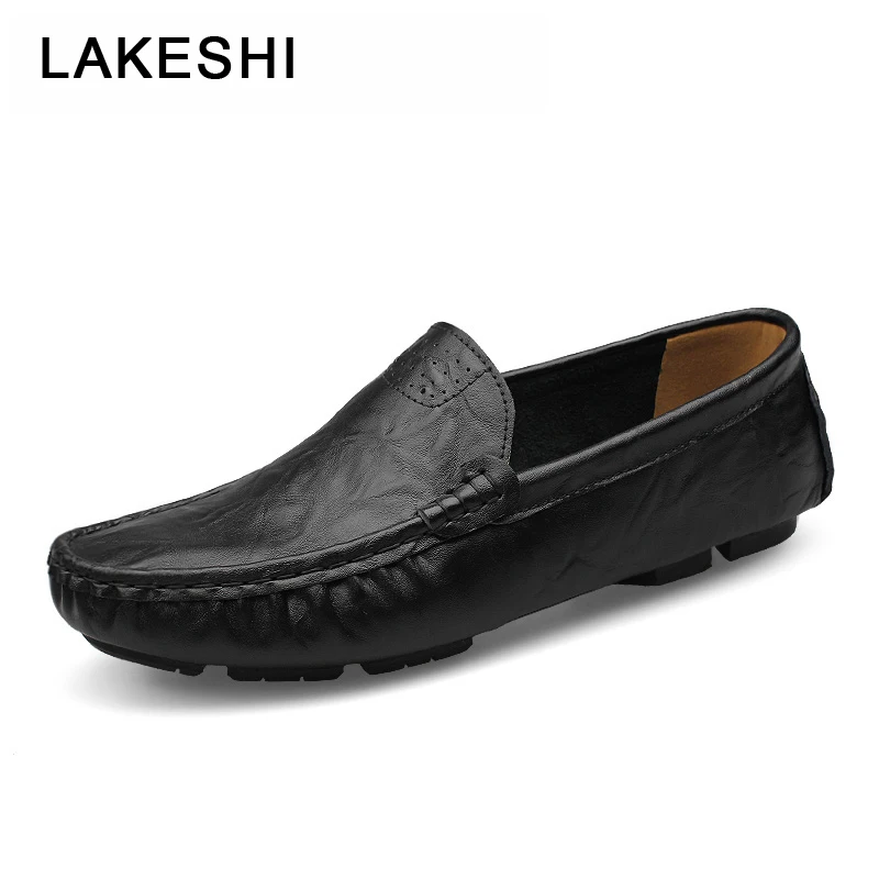 

Soft Leather Men Loafers New Handmade Casual Shoes Men Moccasins For Men Leather Flat Shoes big size 36-48 fashion Men Shoes