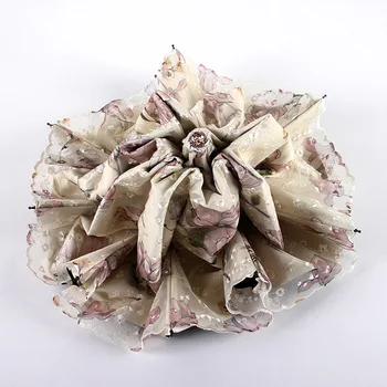 

Double embroidered lace embroidered umbrella anti ultraviolet a1907 sunshade umbrella sunny umbrella Aurora black plastic sun