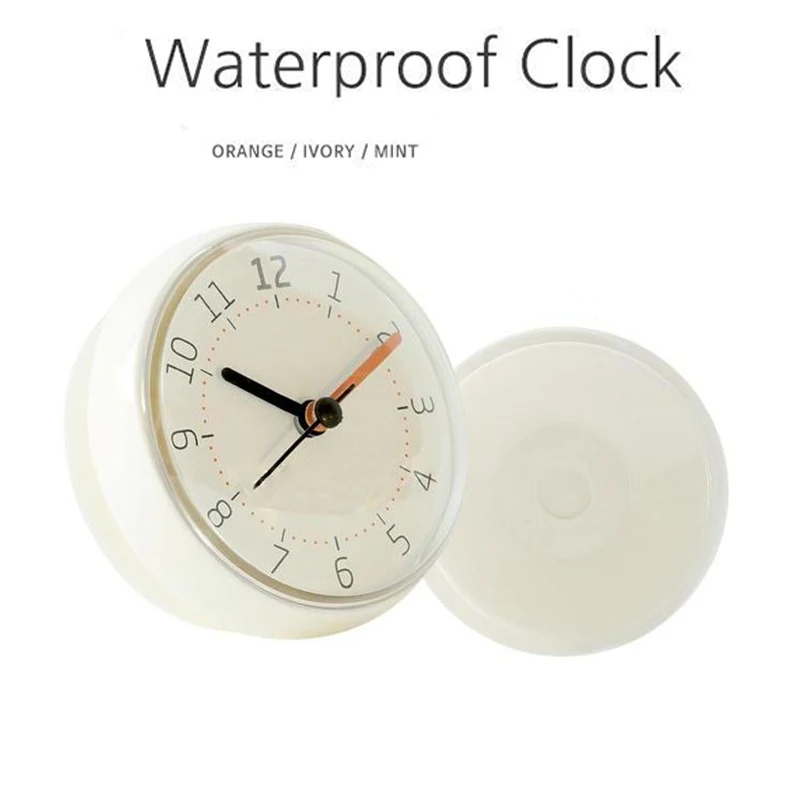 2020 Waterproof Suction Mirror Wall Clocks Glass Tile Wall Window