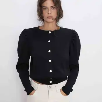 

ZA 2019 New Knit Long Sleeve swaetshirt Fashion Women Clothes Casual Slim Autumn Winter Wild Sweatshirt Vacation Party Wholesale