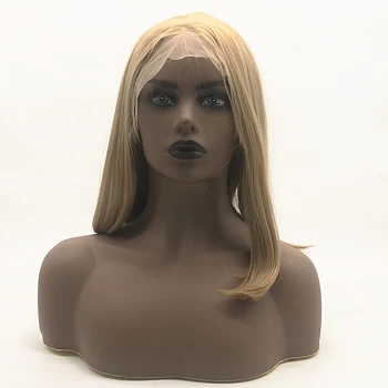 

Factory Price Short Straight Lace front Wig Synthetic Bob Wigs For Black Women