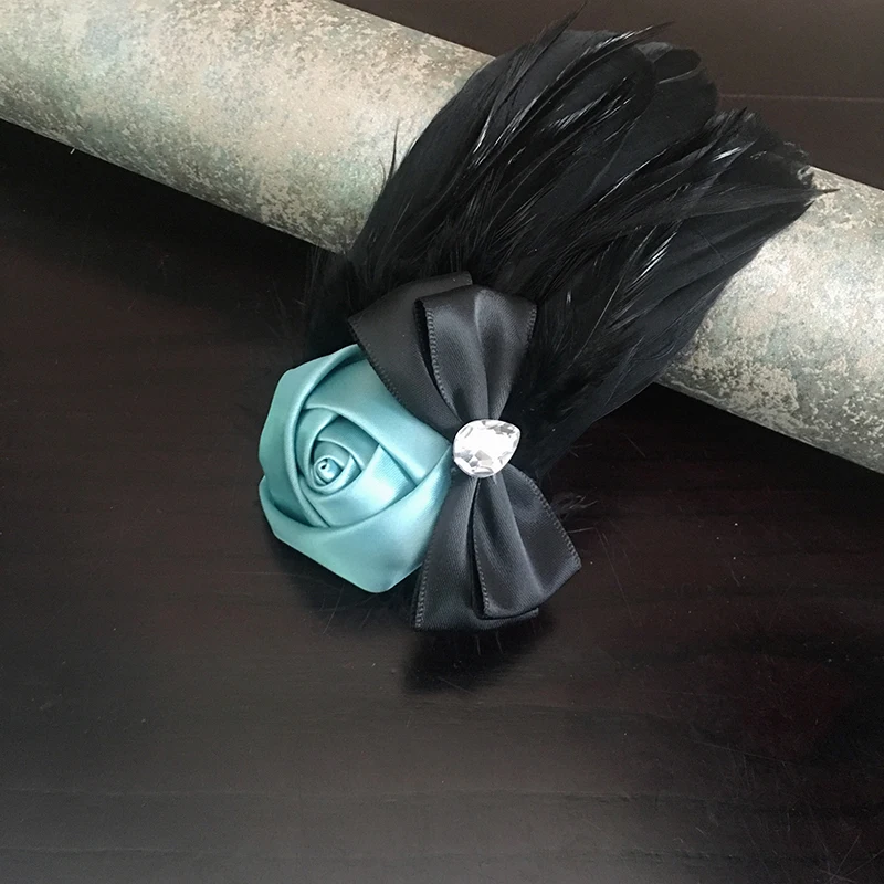 No BOX Brooches Мужской Женский Галстук лента булавка брошь бижутерия свадьба костюм рубашка куртка пальто Стразы перо броши в форме цветка розы корсаж - Цвет: No BOX Brooches
