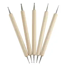 

5Pcs/Set Pro 2-Way Wooden Nail Art Dotting Dot Pen Painting DIY Manicure Tools