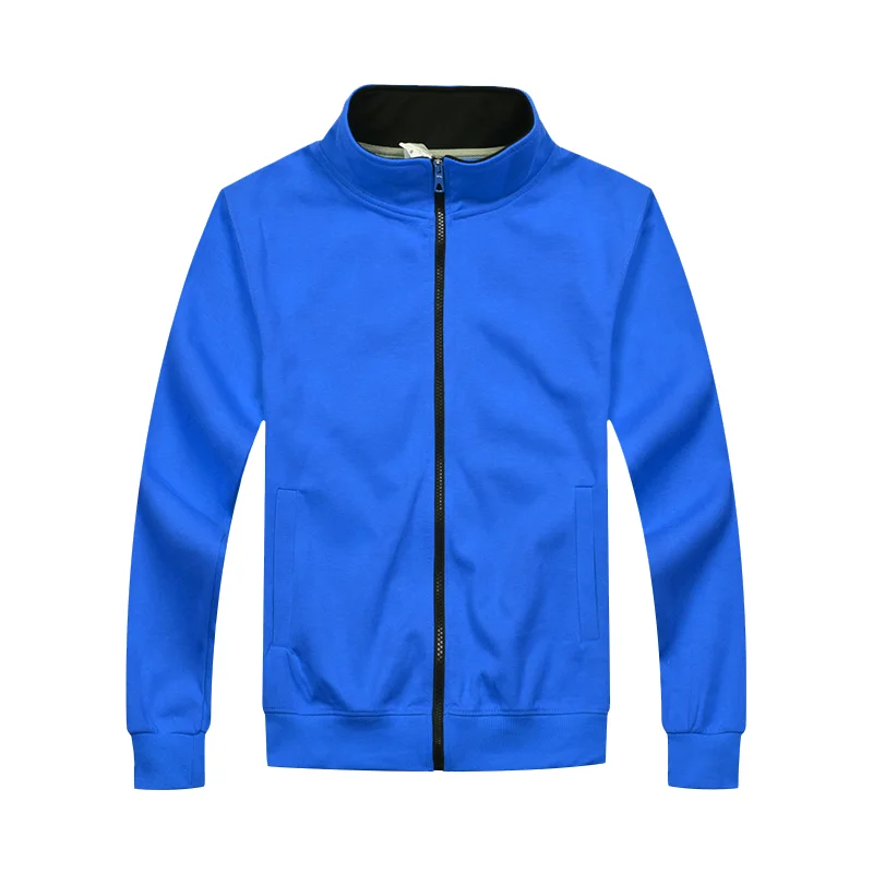 Lake Blue YOTEE осенняя и зимняя повседневная Высококачественная куртка на молнии с воротником-стойкой и логотипом на заказ Мужская и женская куртка - Цвет: Lake Blue