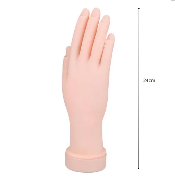 1Pcs Nail Art Practice Soft Plastic Model Hand Flexible Soft Plastic Flectional Mannequin Model Training Tool for Acrylic/Gel